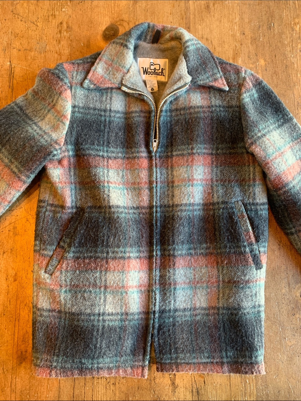 Woolrich Plaid Utility Jacket in Gray, Blue, Brown